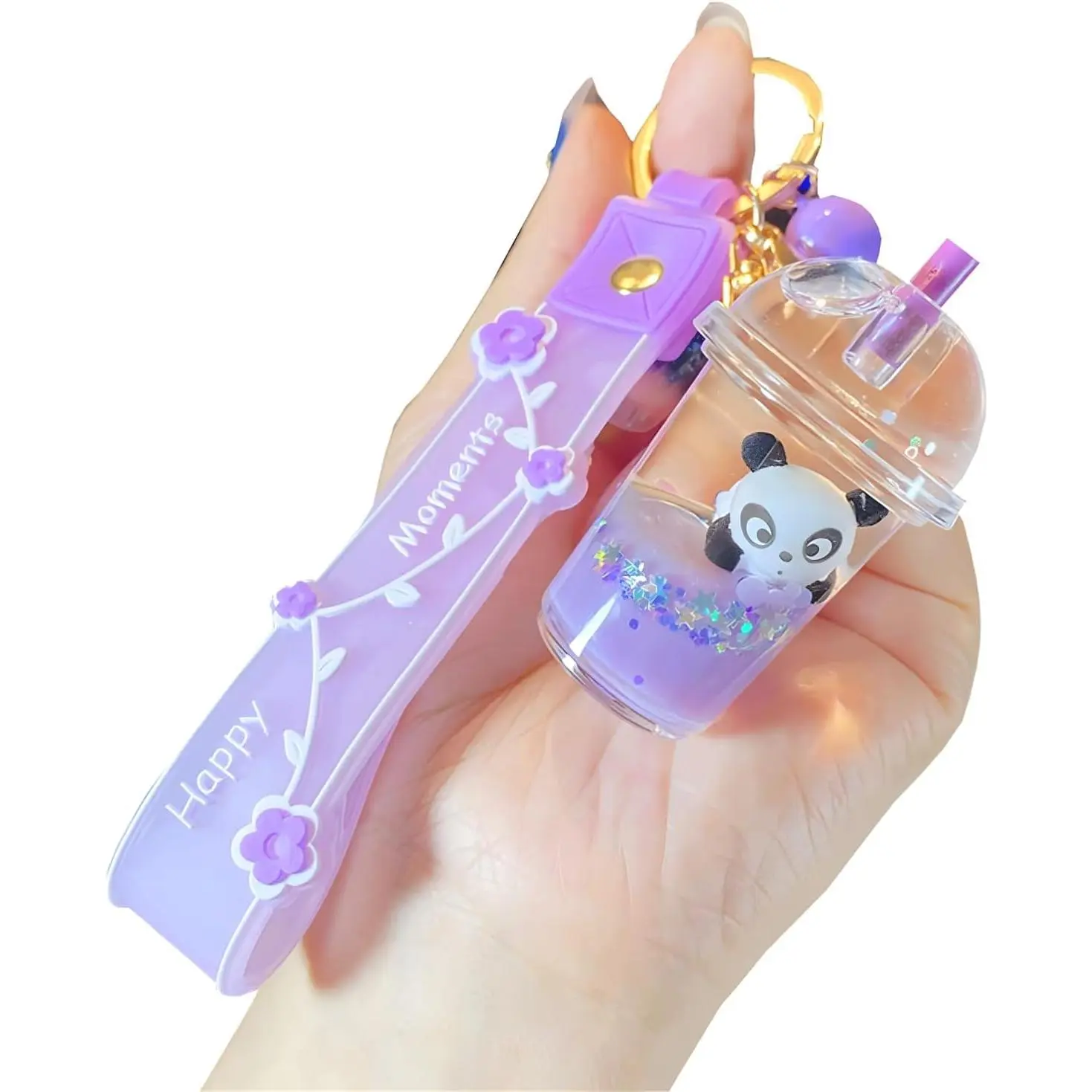 Cute Keychain Animal Liquid Floating Kawaii Keychains Backpack Pendant Charm Wristlet Key Ring for Girl Women