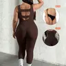 【Biack Friday】Plus Size U-Neck Hollow Out Back Sporty Jumpsuit for Women, High Stretch Breathable Fitness Wear, Ideal for Yoga, Gym, Daily Use