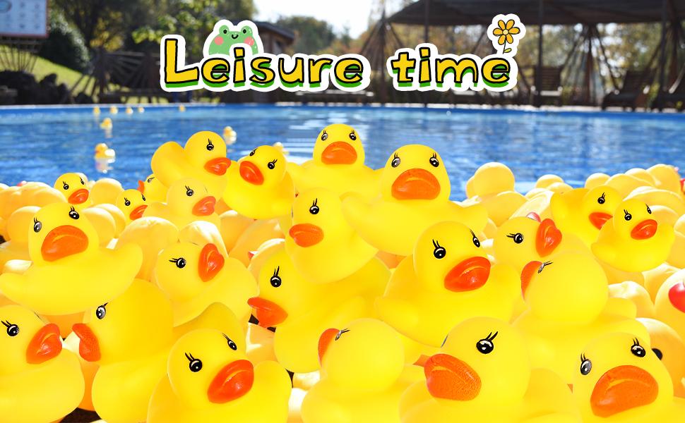 Rubber Duck 50 Pack Mini Rubber Ducky Float Ducks Baby Bath Toy, Great for Jeep Ducking, Shower, Birthday Party, Carnival Game Gift(1.6"x 1.5" x 1.2")