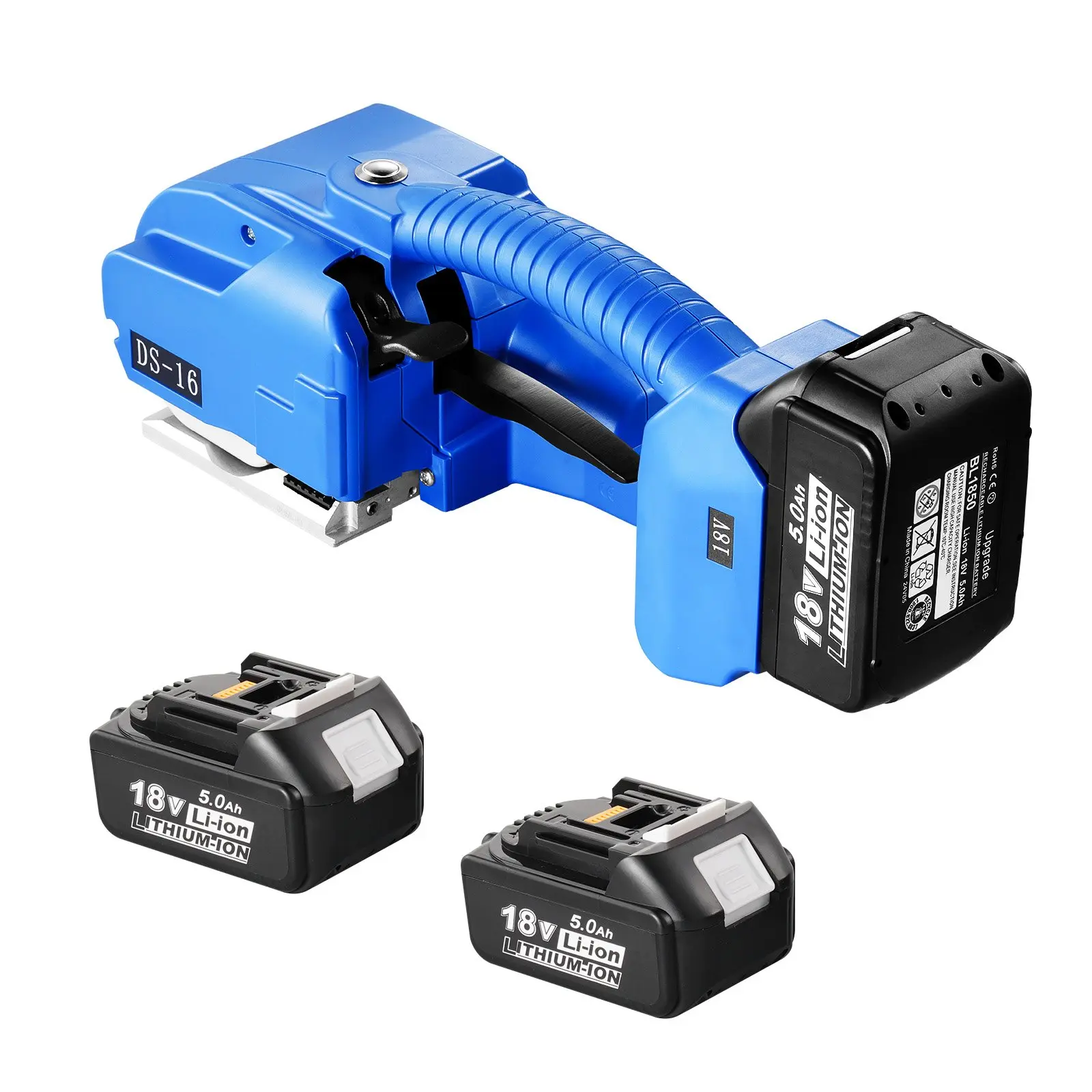 VEVOR Electric Strapping Machine, for 0.35"-0.63" PP PET Straps, Portable Electric Banding Tool with Digital Display, 2x 5000mAh Battery Powered Automatic Strapping Tool for Packaging Box Pallet