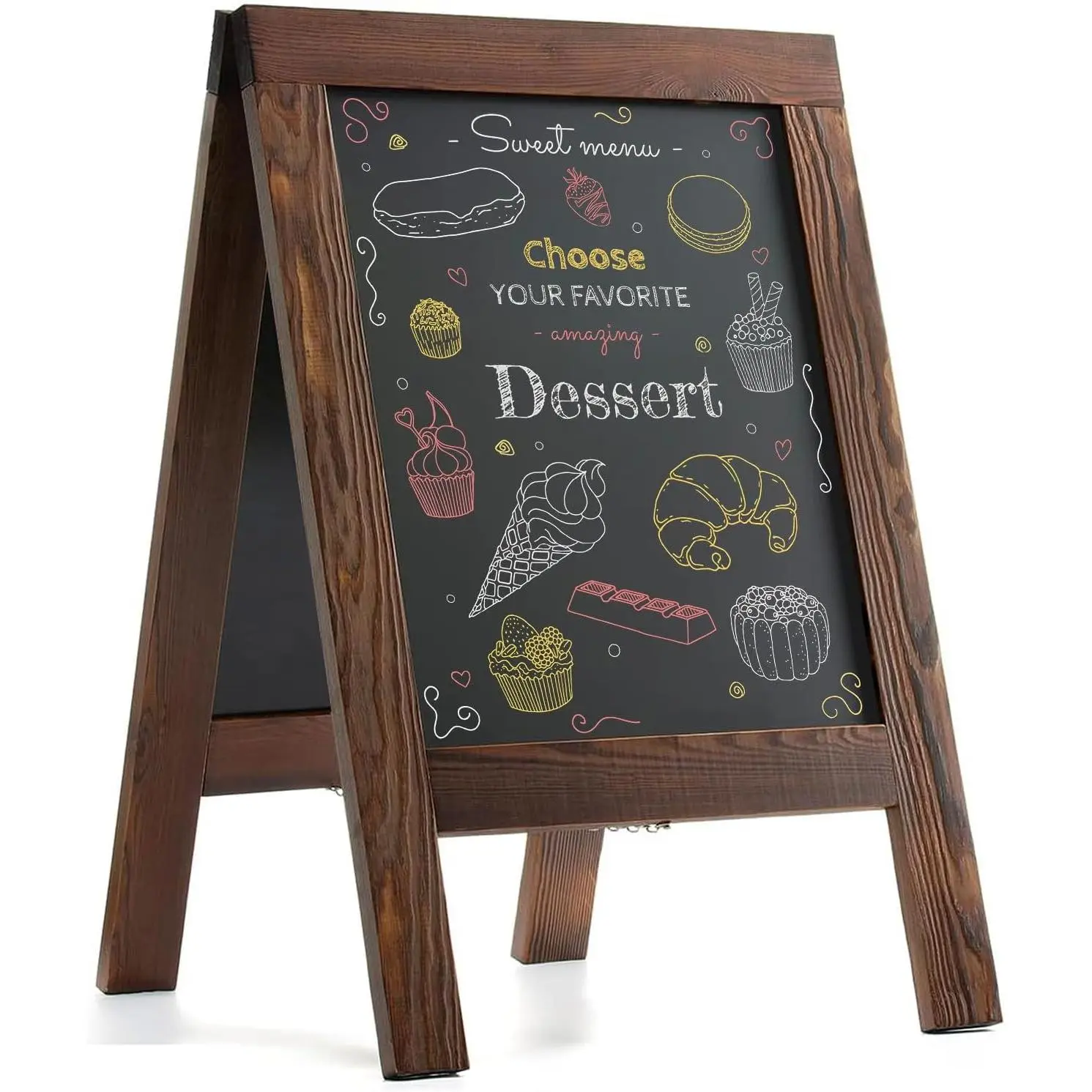 Sandwich Board 30"x20" Solid Pine  Rustic Brown | Chalk Board Sign Board,Sandwich Board Signs Outdoor, Chalkboard Easel,A Frame Chalkboard Sign
