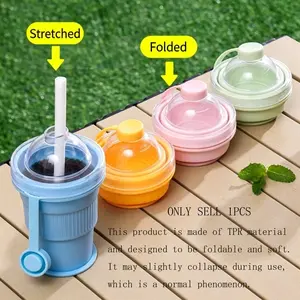 Folding ice hockey cup, food grade silicone ice cup, ice making mold for outdoor camping, home, and office casual cups, used for cooling whiskey, cocktails, and beverages, suitable for homemade frozen food and drinks, Ice Molds
