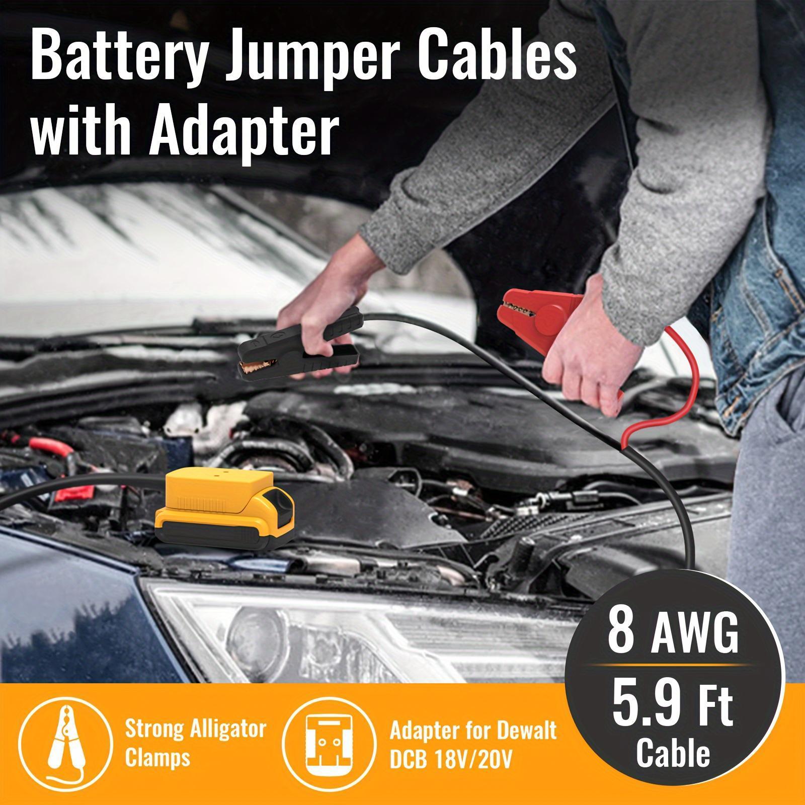 Car Starter Jumper Cables with Adapter for 18V/20V DCB Battery - 8AWG, 5.9ft Jump Starter Booster Pack (Battery Not Included)