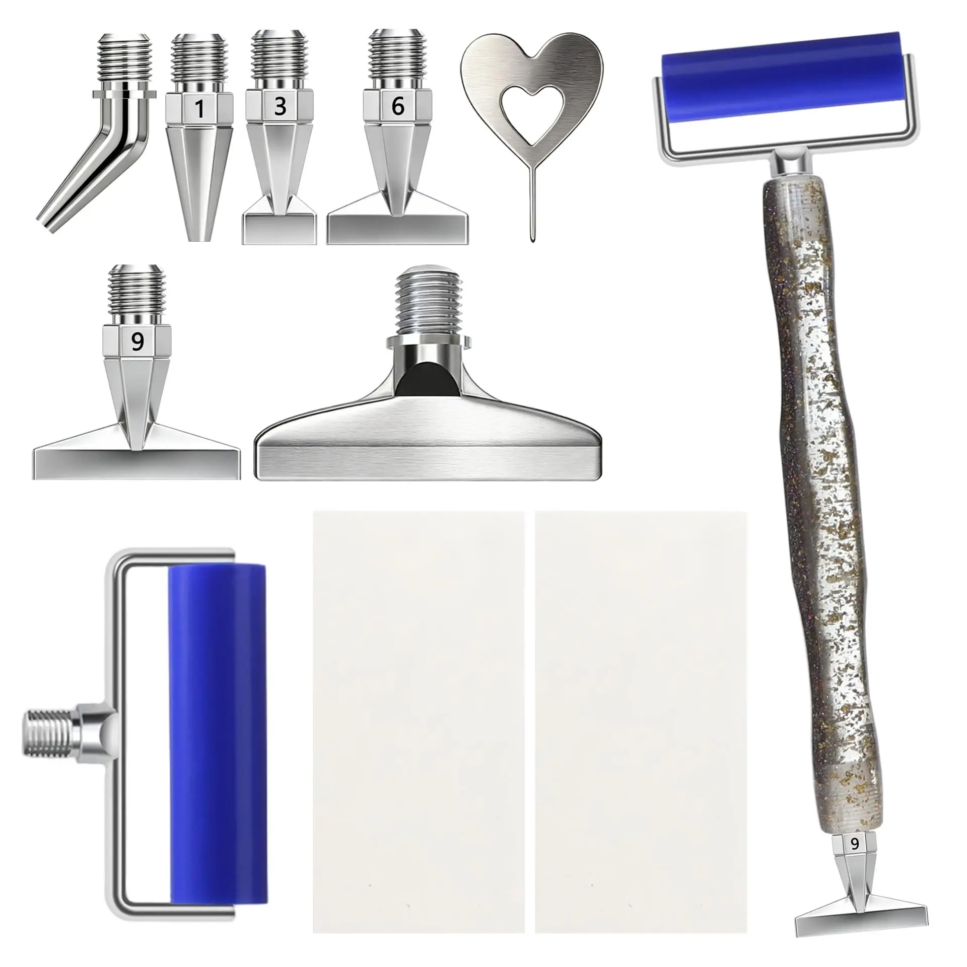 DIY Diamond Painting Tool Kit, Includes Stainless Steel Screw Metal Head Roller, 5D Diamond Painting Sticker Film, Drill Bead Pen, Adult DIY Art Craft Manicure, DIY Crafting Tools