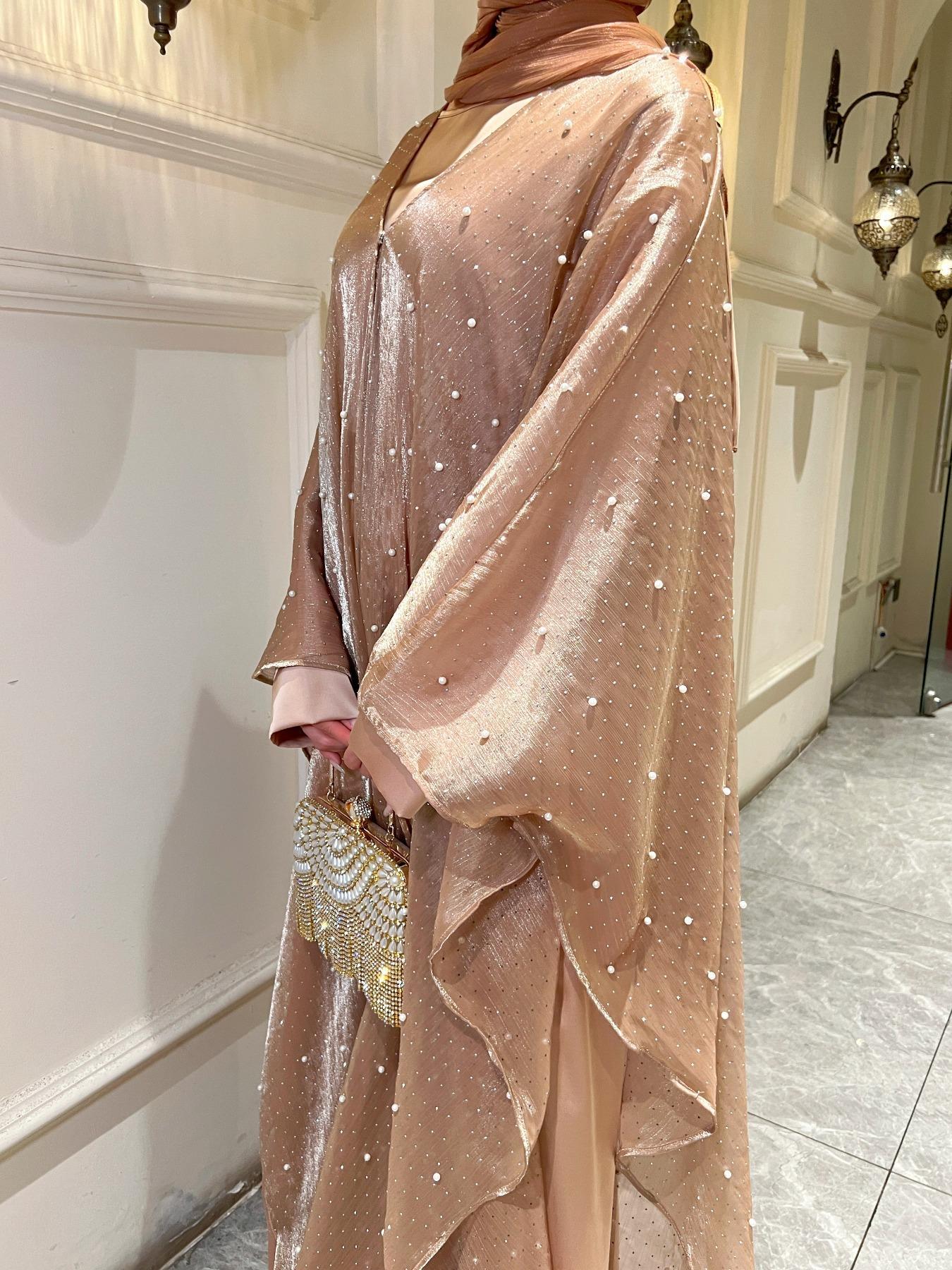 Women's Abaya & Dress Set, Abaya Hijab Set, Modest Fashion Casual Two-piece Outfits for Daily Outdoor Wear, Modesty Modern Women's Maxi Islamic Muslim Clothing for All Seasons, Modestfashion