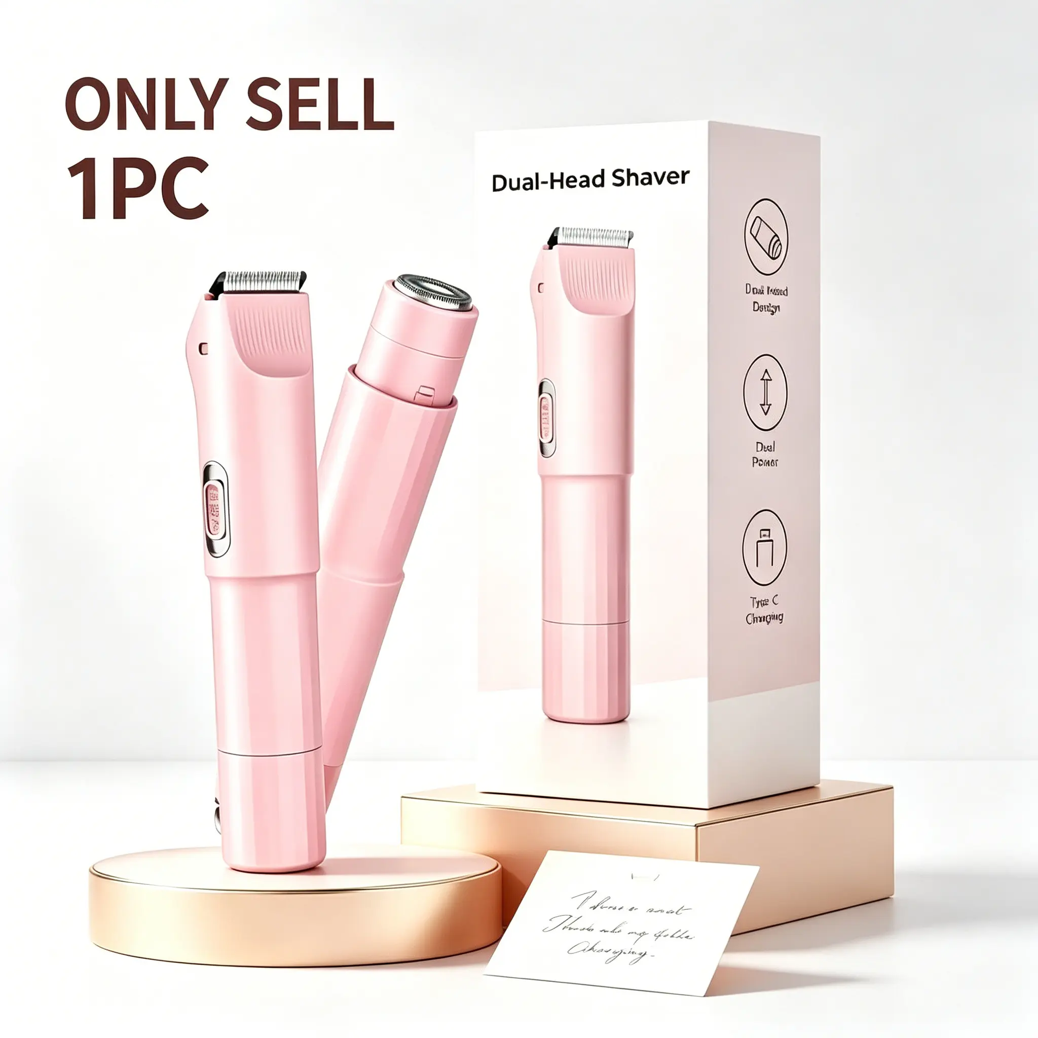 Double Head Electric Shaver Dual Purpose Razor Body Epilator for Leg Underarm Bikini Area Hair Removal Trimmer