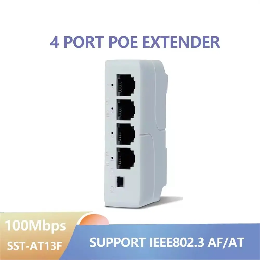 4-Port PoE Extender Poe Repeater IP Port Transmission Extender for POE Switch NVR IP Camera - Wireless Range Extender