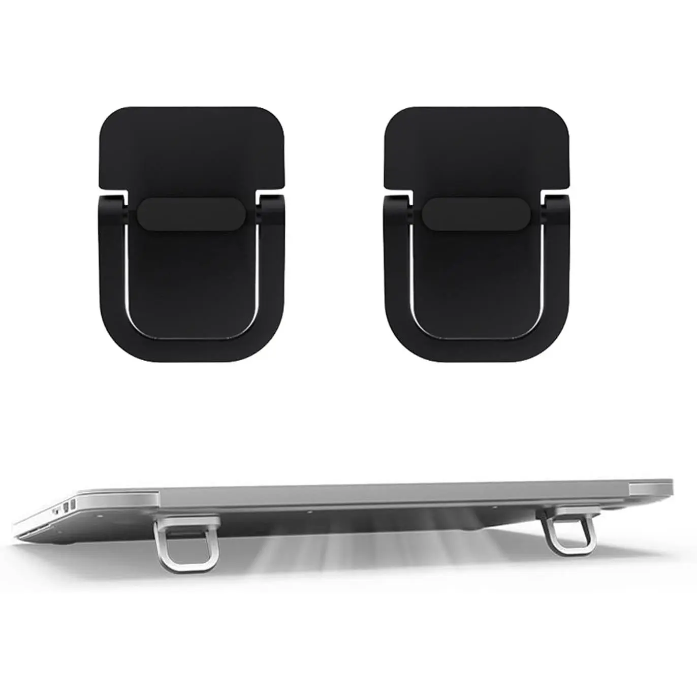 2pcs Keyboard Stands, Mini Laptop Stand for Desk, Portable Laptop Stand Compatible with MacBook Air Pro, Dell XPS, Lenovo, HP More. (Black)Gift