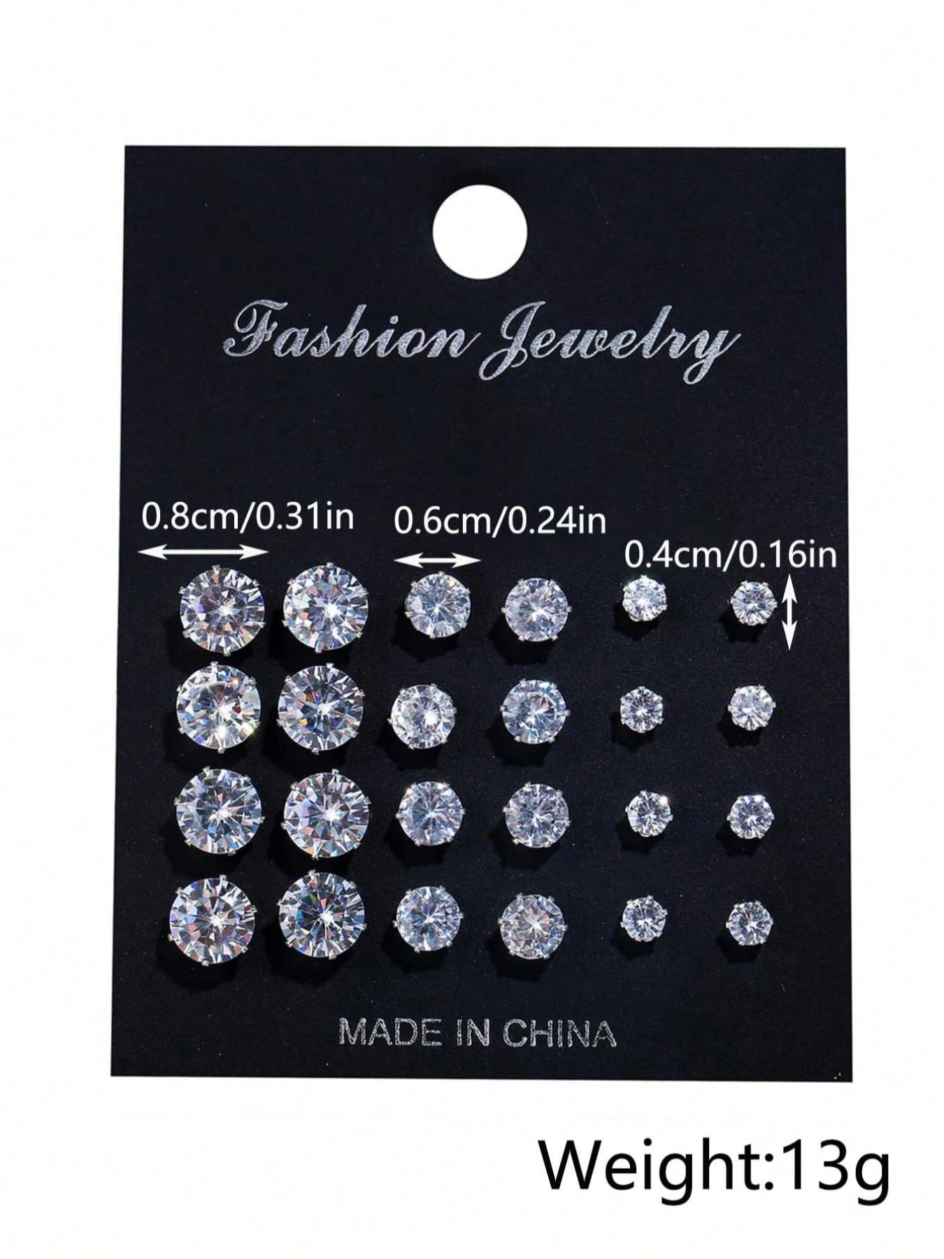 Fashionable Rhinestone Decorated Earrings Set, Fashion Jewelry for Party, Everyday Accessory, Trendy All-match & Exquisite Jewelry for Birthday Gift, Ear Studs
