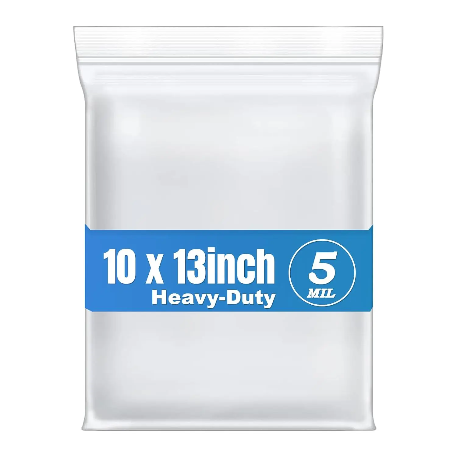 20 count 10"X13" Clear Zip Seal Lock Bags Zipper Plastic Bags Thick 5Mil |  Resealable Heavy Duty Poly Storage Bags for Pack Clothes Travel,with Reclosable Lock Seal Zipper