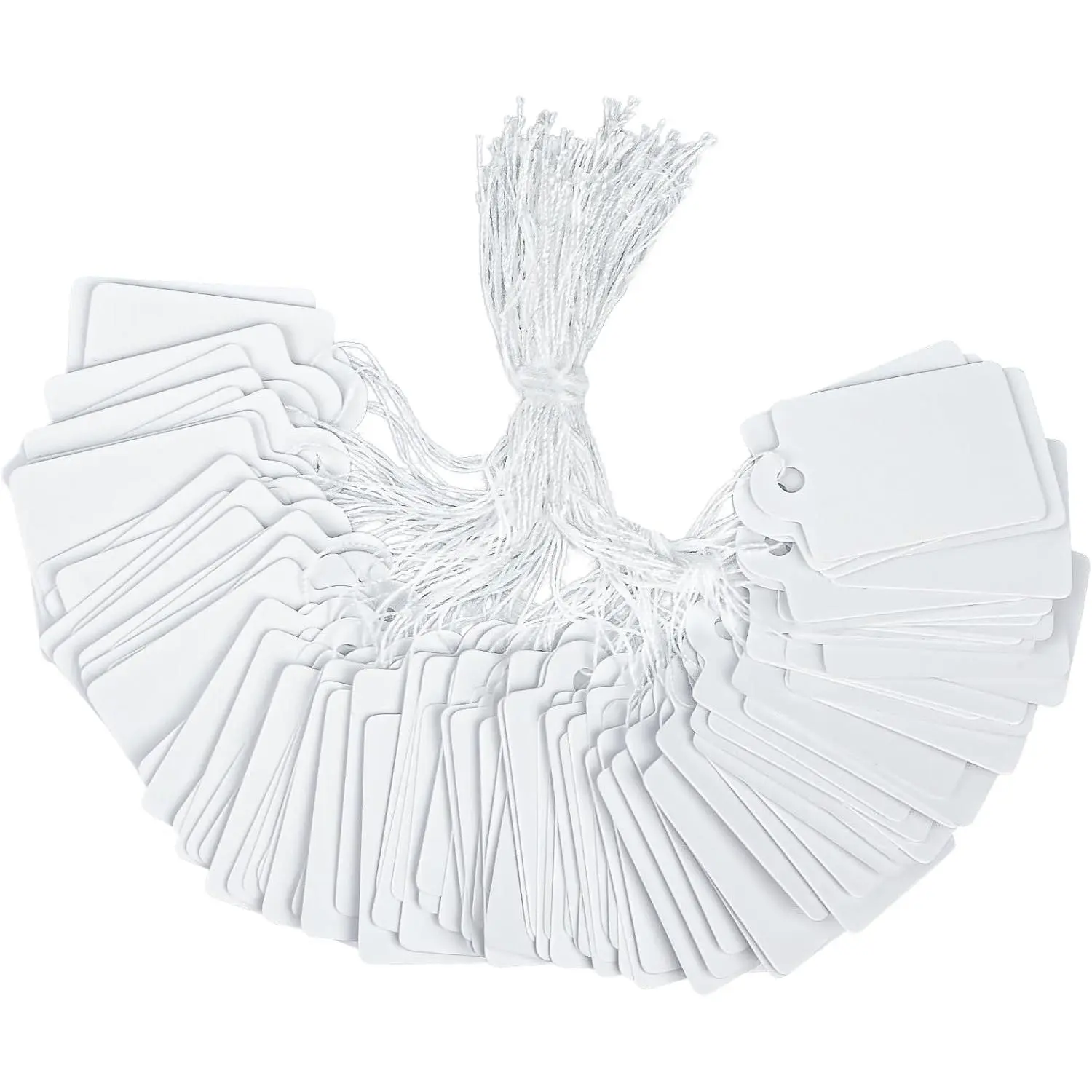 200 count Price Tags 1 Inch Writable Price Labels White Pricing Display Tags for Pricing Clothing  Blank Hang Tag Merchandise Marking Tag with  Strings, 1 3/8" x 7/8"