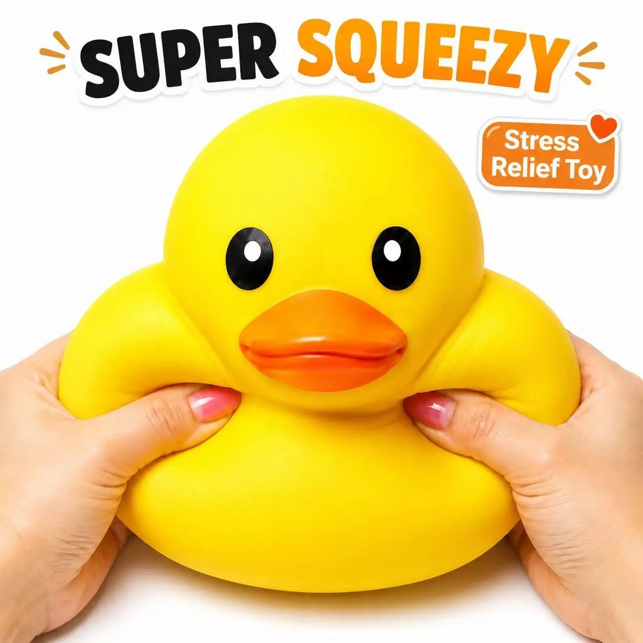 Giant Duck Stress Relief Toy, Soft TPR Material, Slow-Rising Sensory Fidget Toy for Kids & Adults, Cute Desktop Toy