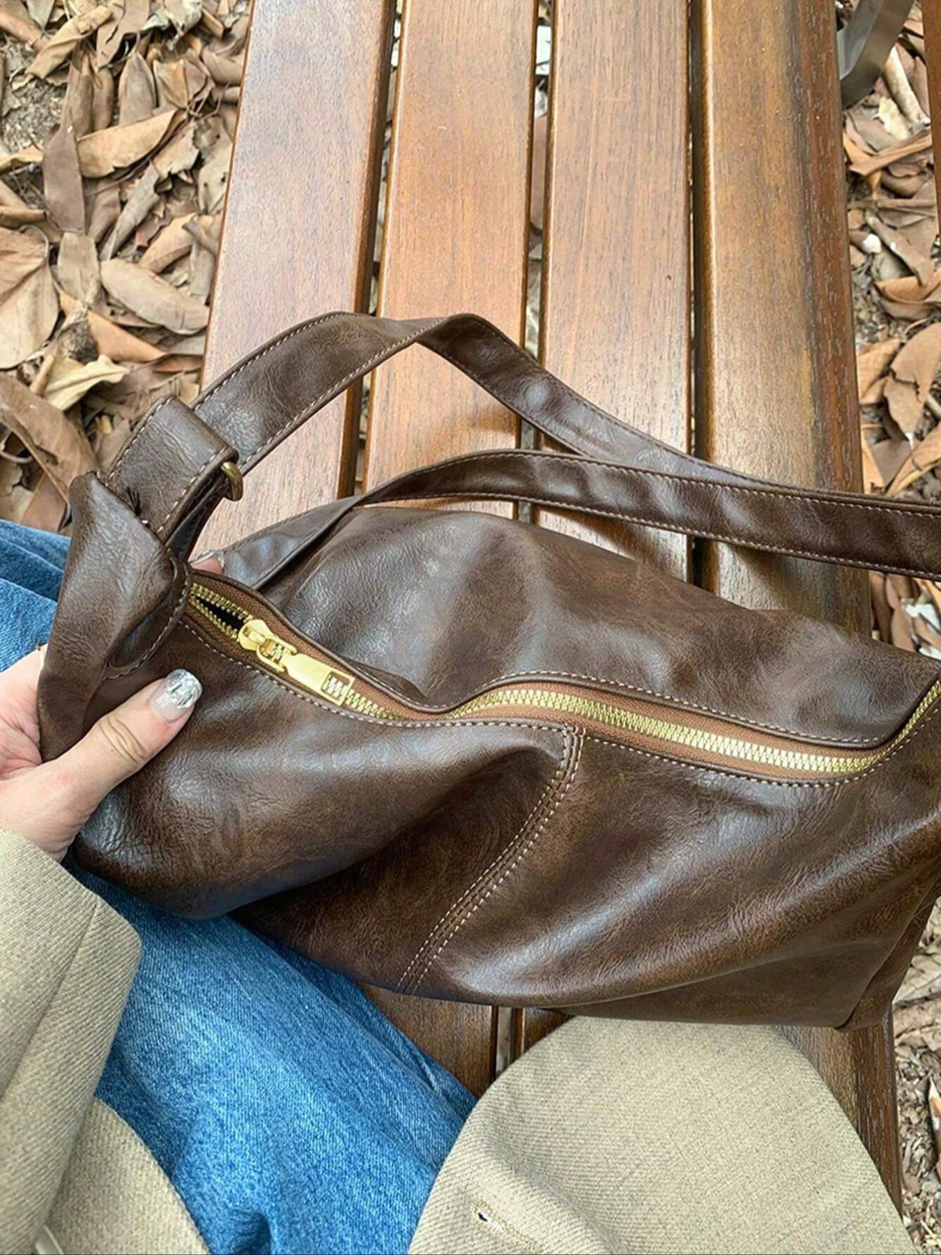 Women's Solid Color Shoulder Bag, Fashionable Large Capacity Crossbody Bag for Daily Used, Casual Trendy Versatile High-quality Daily Commuting Bag, Elegant Commuter Bag Women's Solid Color Shoulder Bag, Fashionable Large Capacity Crossbody Bag for Daily Used, Casual Trendy Versatile High-quality Daily Commuting Bag, Elegant Commuter Bag