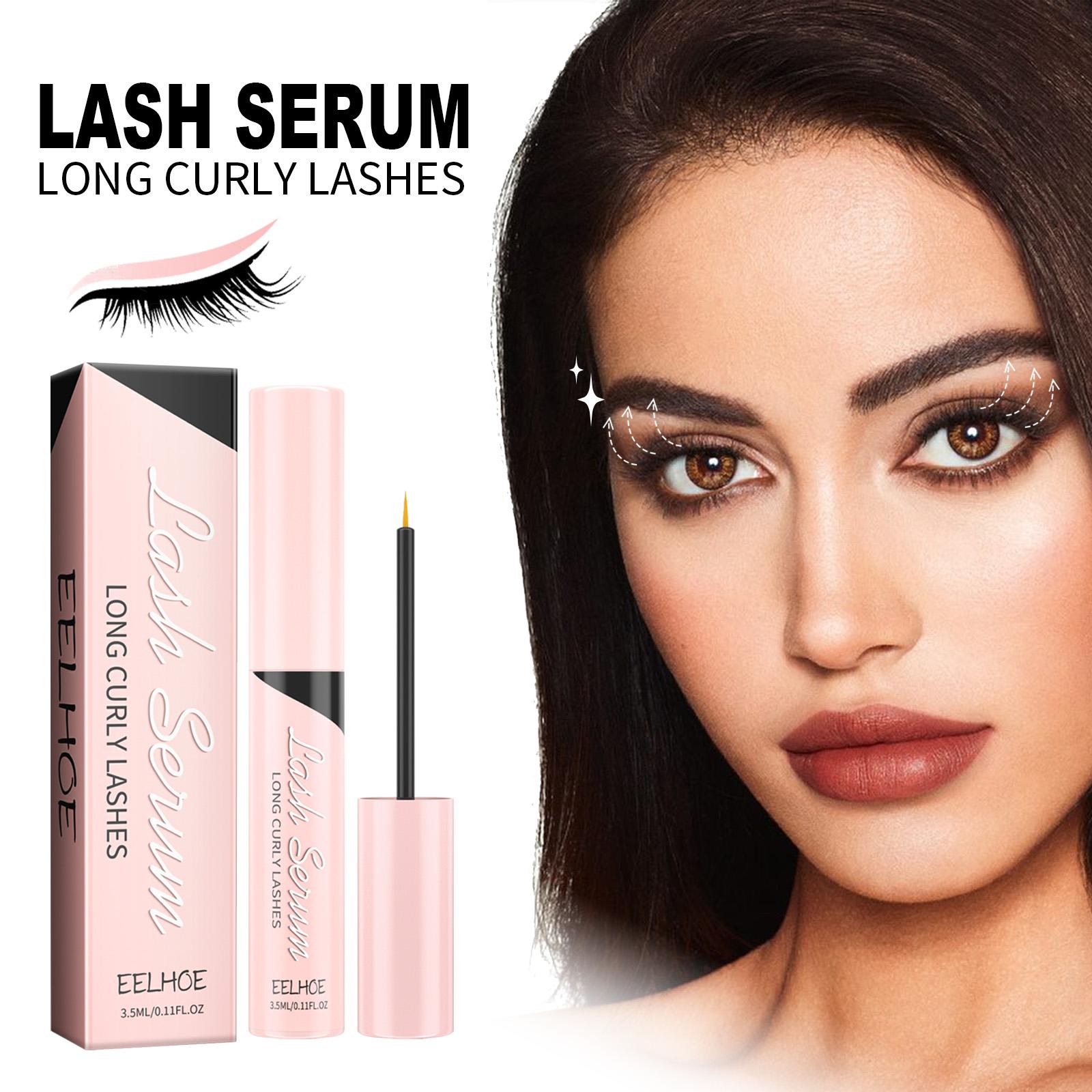 EELHOE Lash Serum with Panax Ginseng & Hyaluronic Acid, Nourishes Roots, Strengthens Fragile Lashes, Hydrates & Repairs, For Longer, Thicker, Curlier Natural Eyelashes, All Lash Types and browserum care liquid