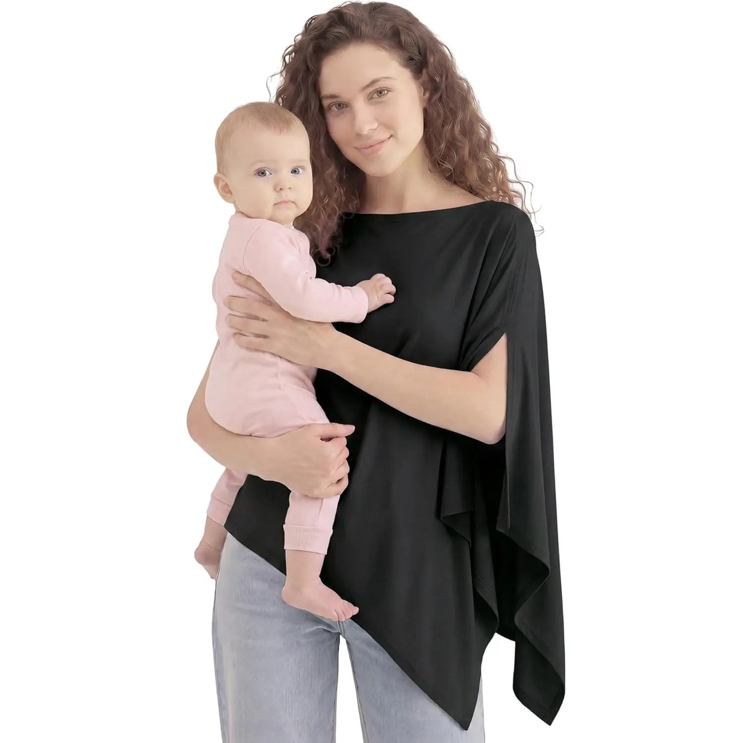 Nursing Cover for Breastfeeding, Soft Breathable Privacy Poncho, Multi-Use Breastfeeding Cover for Moms, Mummy, Nursing Accessories, Portable Nursing Shawl & Baby Blanket Essentials