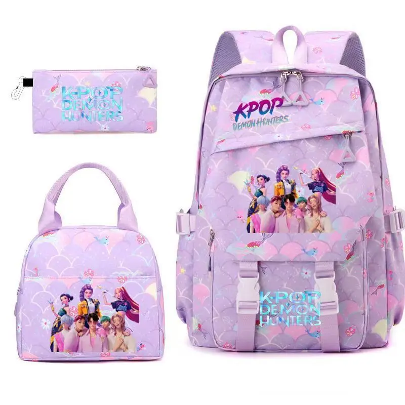 2026 New 3-Piece Set: Girl-ThemedColorfulBackpack, Lunch Bag, andPencil CaseSet,fashionable andversatile, casual andtrendy