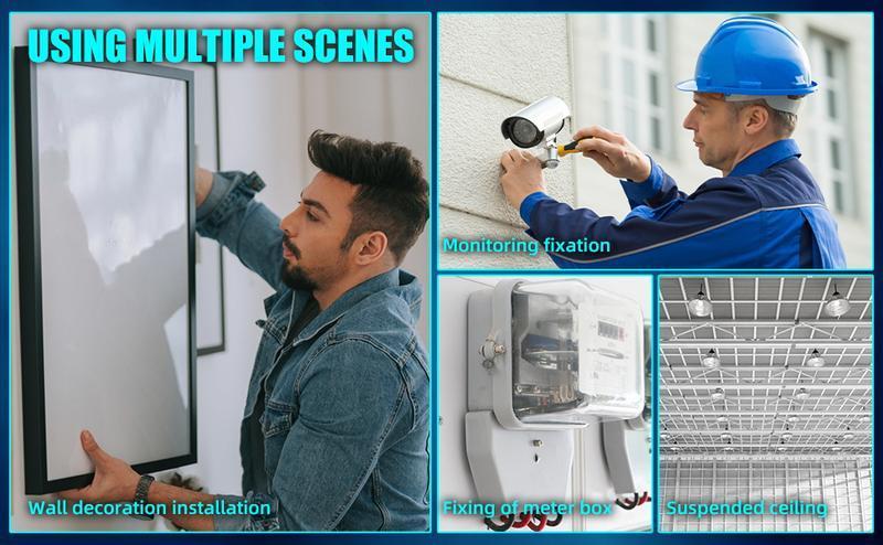 Concrete Nail Gun Kit with 50pcs Nails 5 Speed Adjustable Manual Steel Nail Gun for Red Brick & Concrete Walls Portable Impact Nailgun Metal Low Noise Household Decor