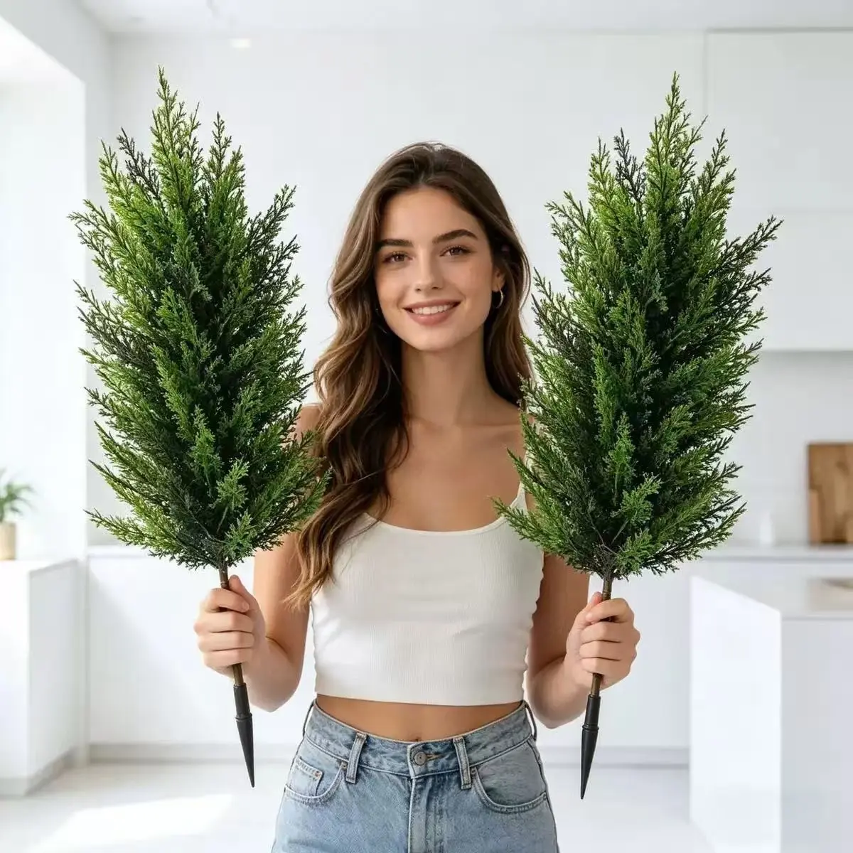 Cross-Border Artificial Pine Tree Planter, Realistic Fake Pine Bonsai, Christmas Home Outdoor Decoration, Landscape Ornament, Artificial Outdoor Plants