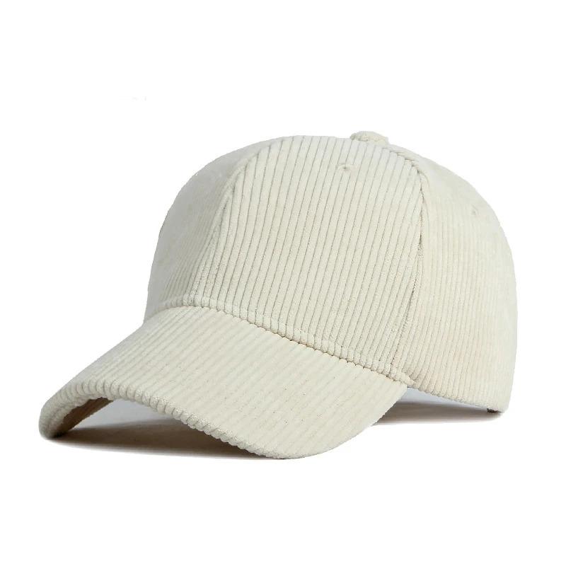 New autumn and winter solid color corduroy baseball cap for men and women, simple duckbill cap