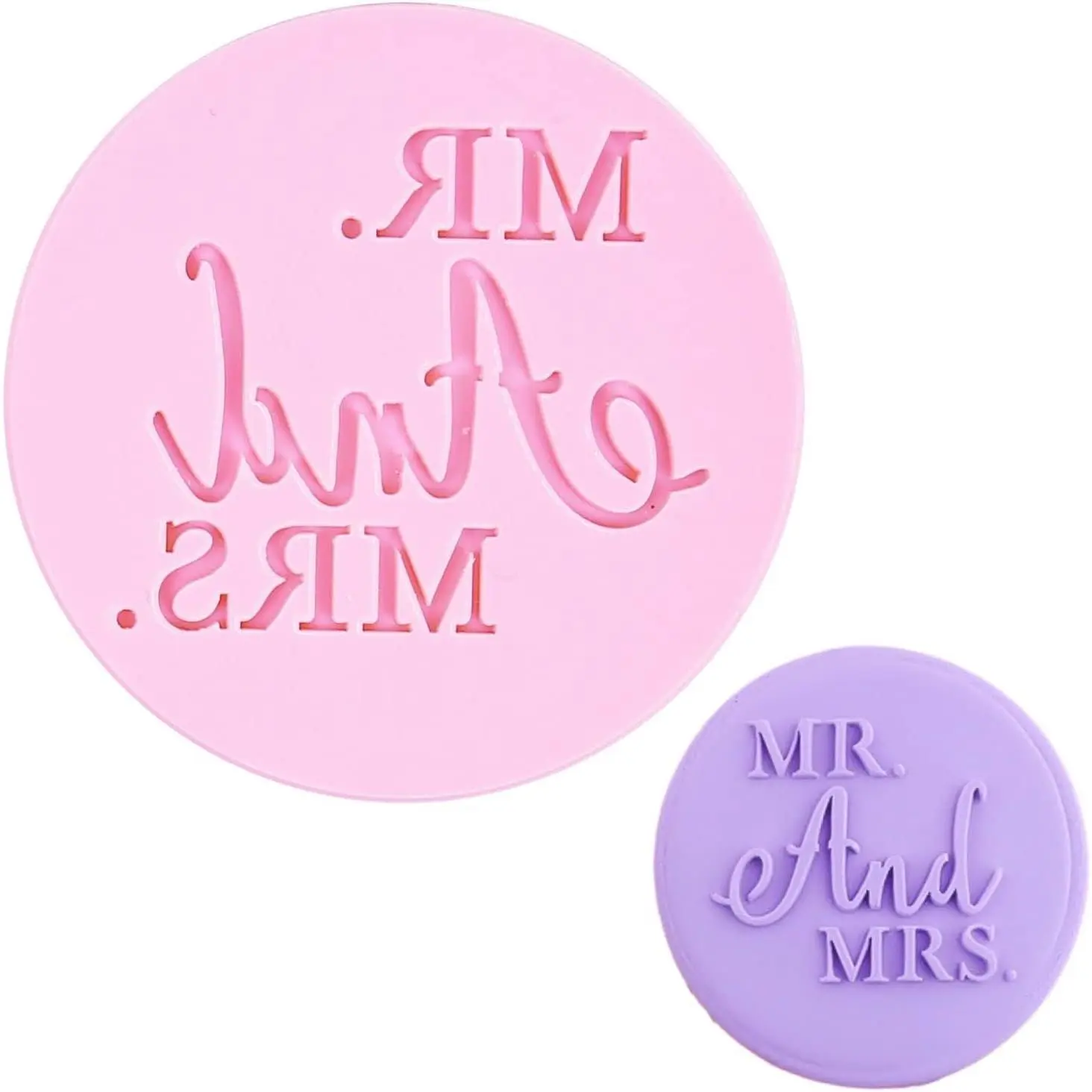 Wedding Fondant Embosser "MR. And MRS."  Shape for Decorating Cupcake | Cookie  with  Raised Design for Baking Cookies,Decorating Cake/Sugar Paste/Cupcake
