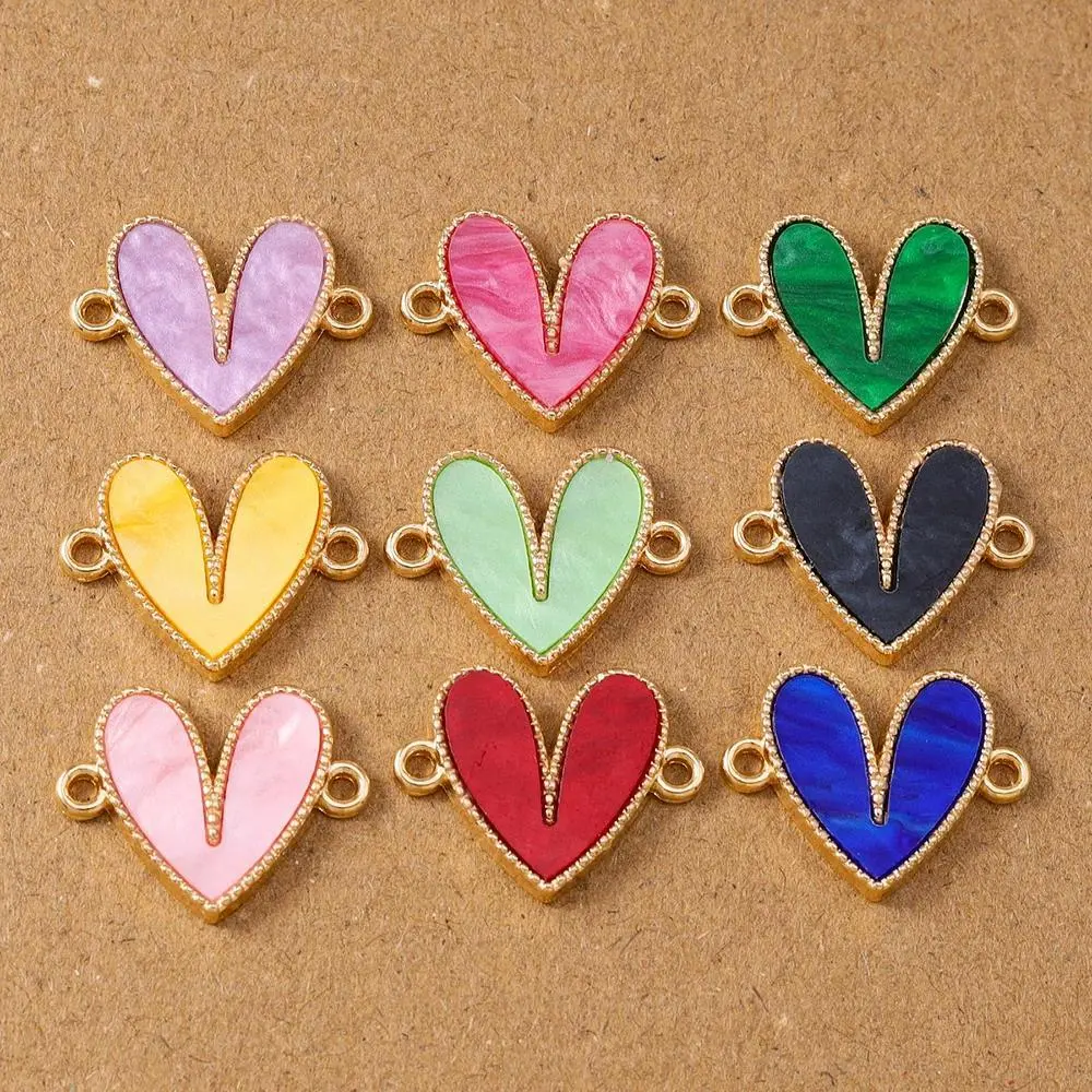 Unisex 10pcs 16*21mm Cute Look Enamel Love Heart Charms Pendants, Jewelry Making Supplies for DIY Necklaces, Bracelets, Enamel Charm