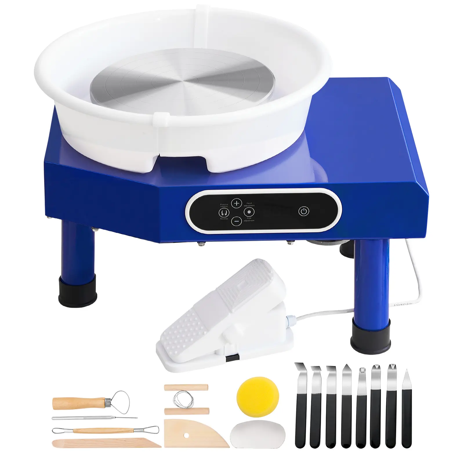 Pottery Wheel, Ceramic Wheel Forming Machine, 350W 110V Voltage, 350W 110V Power, Foot Pedal ABS Detachable Basin, 10 in Ceramic Wheel Forming Machine