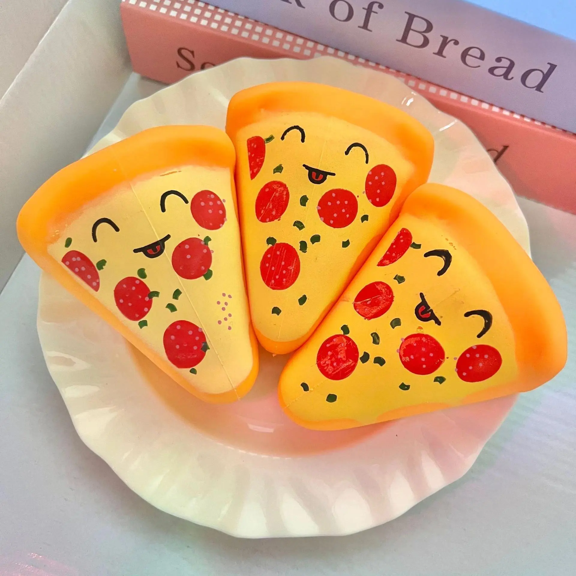 Cartoon Pizza Series PU Squishyes Slow-rising Cream Scented Fidget Children's Toys Children's Gifts