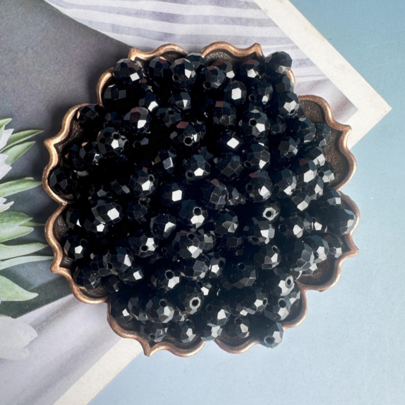 8mm Glass Bead, 100pcs/set Transparent High Gloss Bead, DIY Jewelry Making Supplies for Necklace Bracelet Earrings Pendant, Crafts