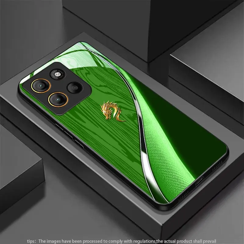 Dragon Travels the World for Moto Moto G Play 2023/G Power 2022/G Stylus(2023)/G22/E15/G15 Protective Hard Case Glass tempered light luxury new styles Phone Case Cover Accessories Protector
