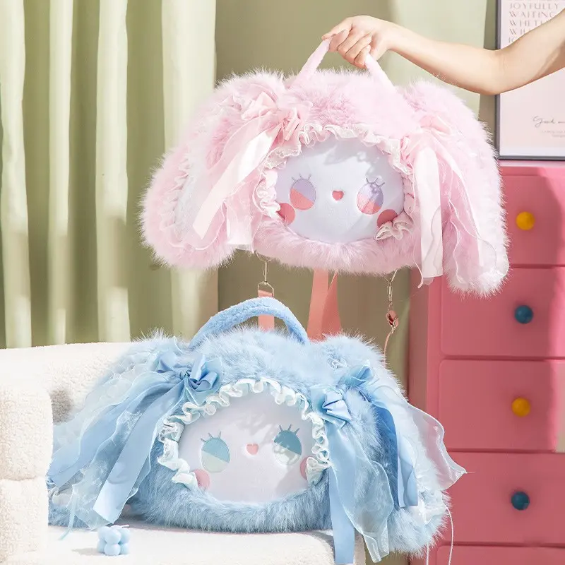 Lovelyemma Dream Series Drooping Ears Rabbit Backpack, Cute Cartoon Design, Perfect for Daily Use, Lightweight & Durable Material, Bunny Backpack