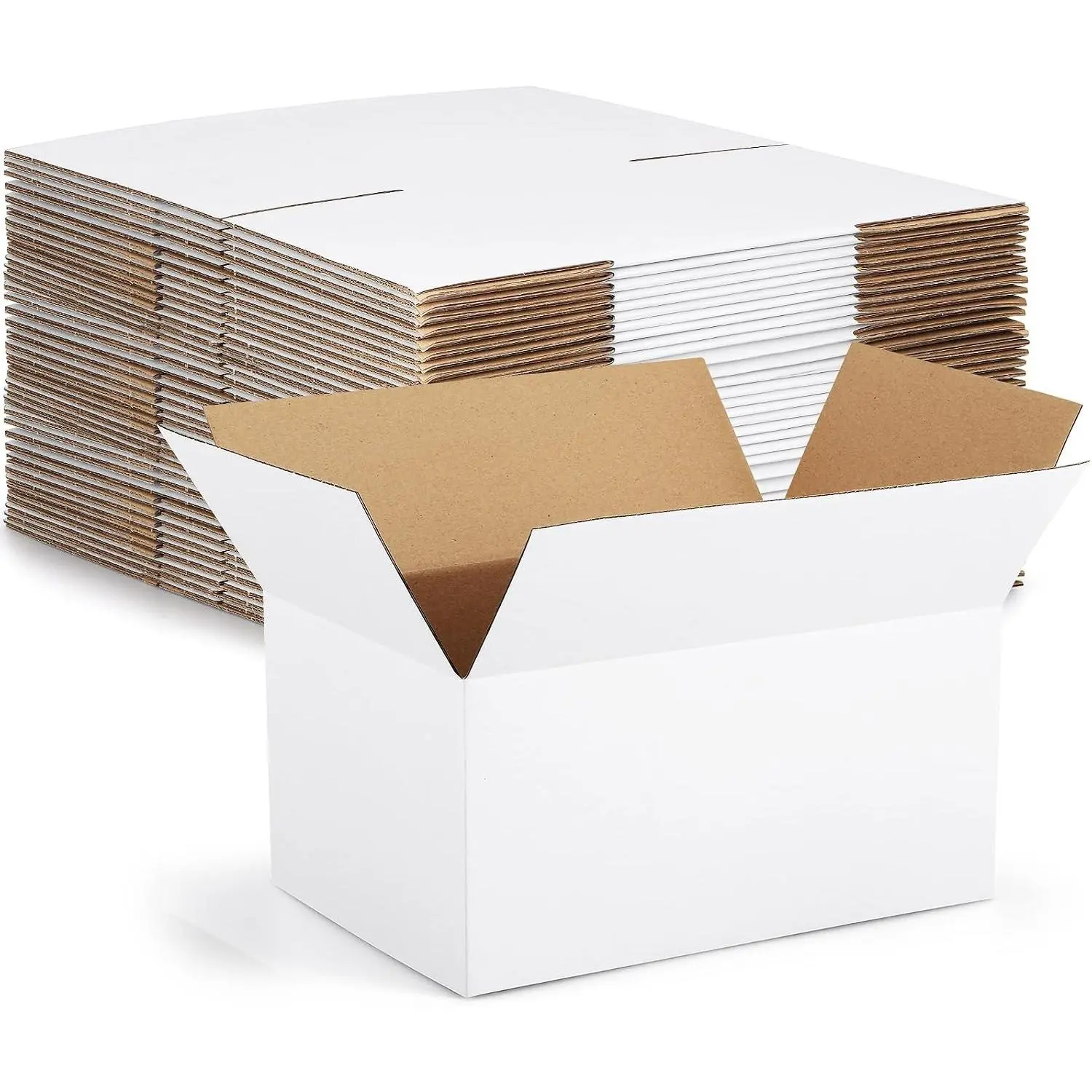 10x7x5 Small Shipping Boxes 30 Pack, White Corrugated Cardboard Mailers for Packaging Small Business Mailing