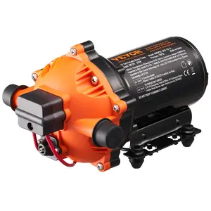VEVOR 12V DC Diaphragm Pump, 5.0 GPM (18.93 L/min) 5-Chamber Pump with 40-100 PSI Adjustable Automatic Pressure Switch, 1/2'' MNPT Port, 216W, 6.28 lbs, 8.74 x 5.83 x 5.08 in for Agricultural Irrigation, Construction Drainage
