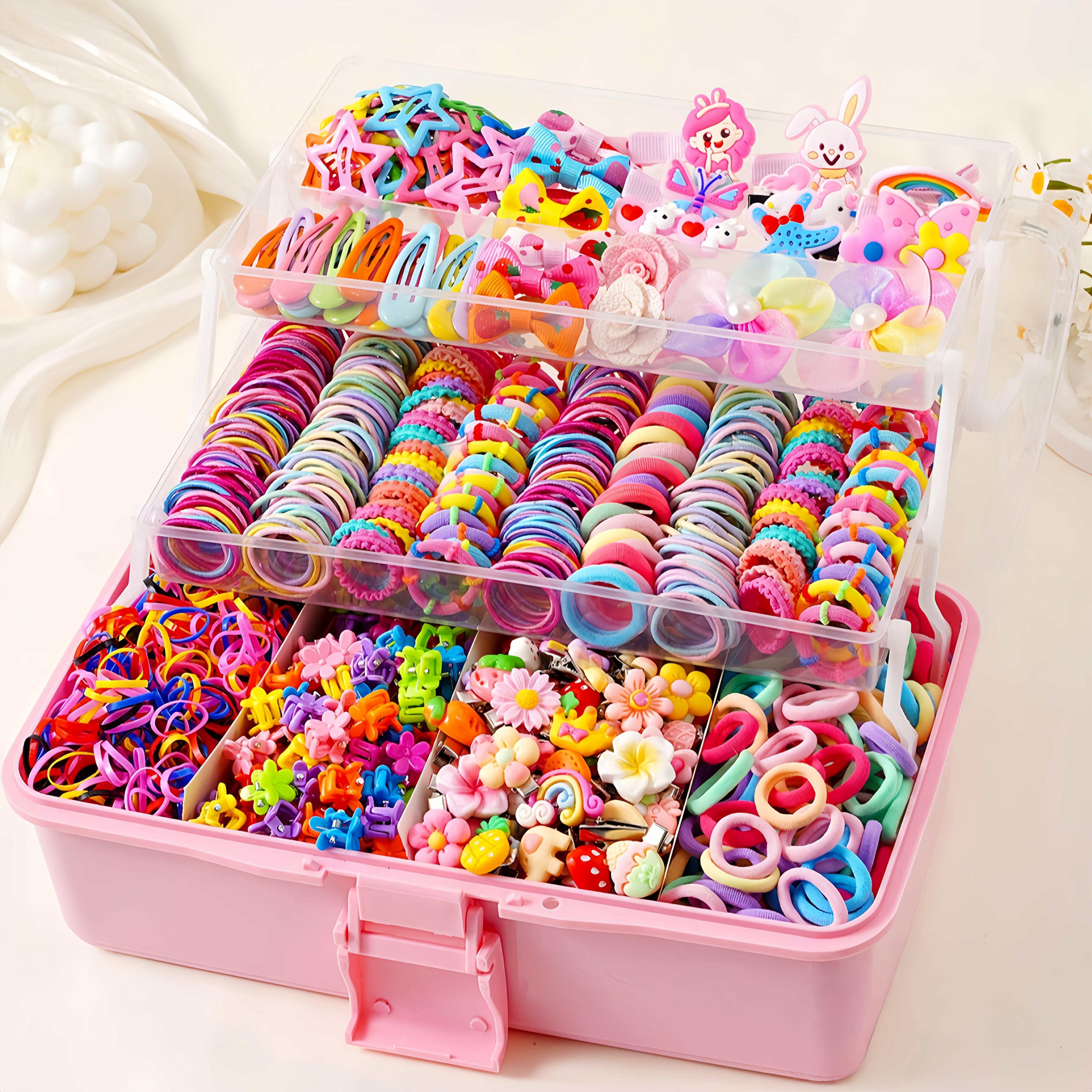 (New)[Hair Accessory Set] 200pcs/618pcs Dopamine Sweet Hair Accessory Set For Little Girls With Combination Of Bow Clips,  Princess Clips, Star & Teardrop Hair Clips, Flower Clips, Simple Hair Ties. Suitable For All Seasons, Excellent Gift hion Lovers