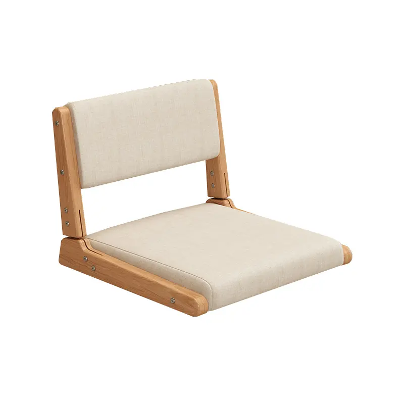 Folding Floor Chair for Adults, Japanese Meditation Chair with Back Support & Cushion, Legless Tatami Seat