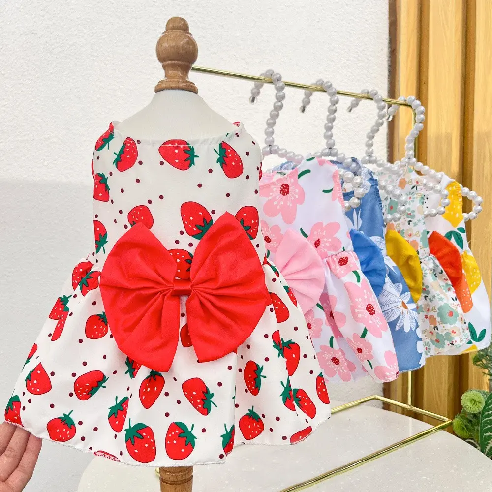 5pcs Pet Dresses, Soft & Non-Scratch Dog Accessories, Puppy Clothes, Husky Clothes, Dachshund Clothes, Perfect for Teddy, Bulldog, Persian Cats, Multiple Colors & Sizes, Ideal for Parties!
