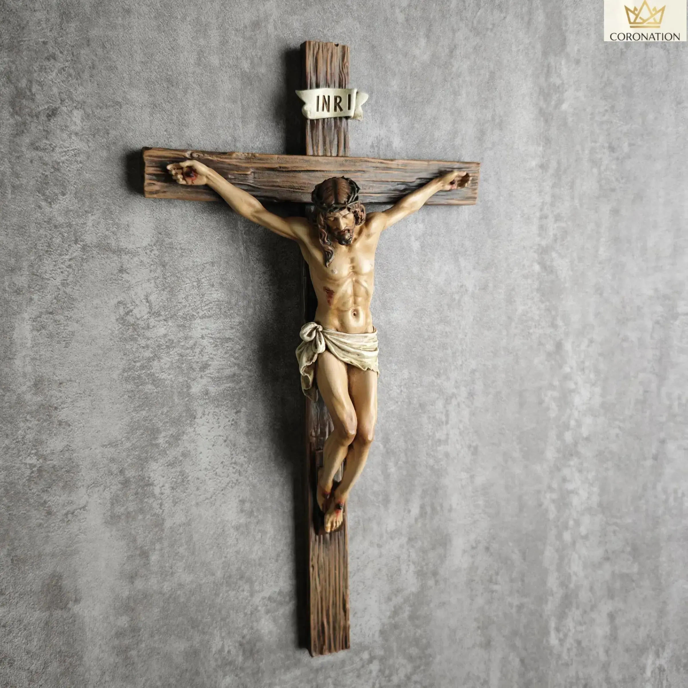 Catholic Crucifix Wall Cross, Christian Home Decor with Jesus Christ Figure, Vintage Faith Wall Art, Handmade Renaissance Sculpture with Detailed Craftsmanship, Spiritual Prayer Room Decoration & Meaningful Gift for Living Room, Bedroom