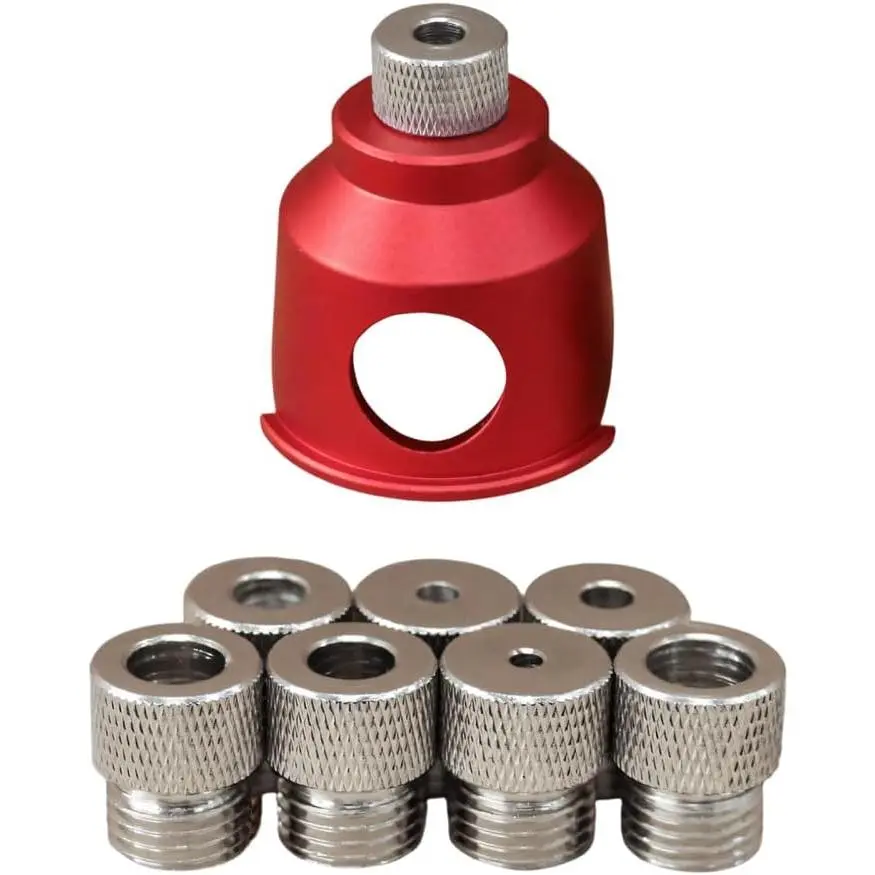 Aluminum Woodworking Doweling Jig - Multi-Size 3-10mm Drill Guide (8 Bushings, 8 Drill Sizes), Compact Design, Dead-On Vertical Drilling, DIY Benches Compatible, Carrying Case Included (For Furniture Making)