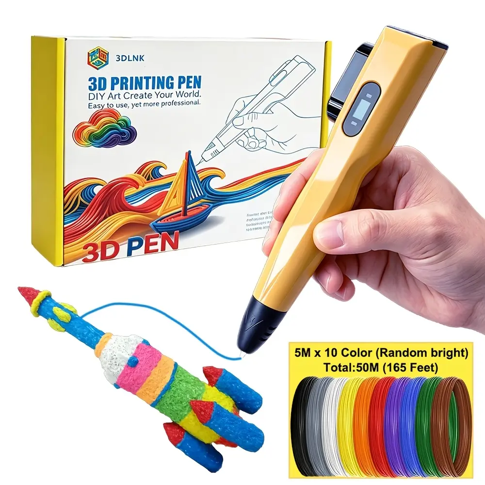 3dlnk 3D Printing Pen Set, Adjustable Temperature, Variable Speed, Ideal for Creative Art, Complete Kit for DIY Projects