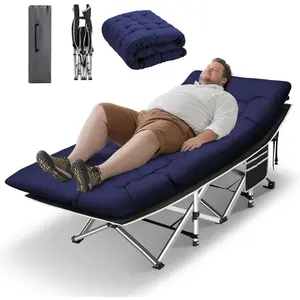 Camping Cot, Portable Camping Cot  Adult, 28" Wide Sleeping Cot Max Load 600LBS with Thick Mattress and Carry Bag, Portable Camping Bed  Outdoor Camping/Office, Home Nap