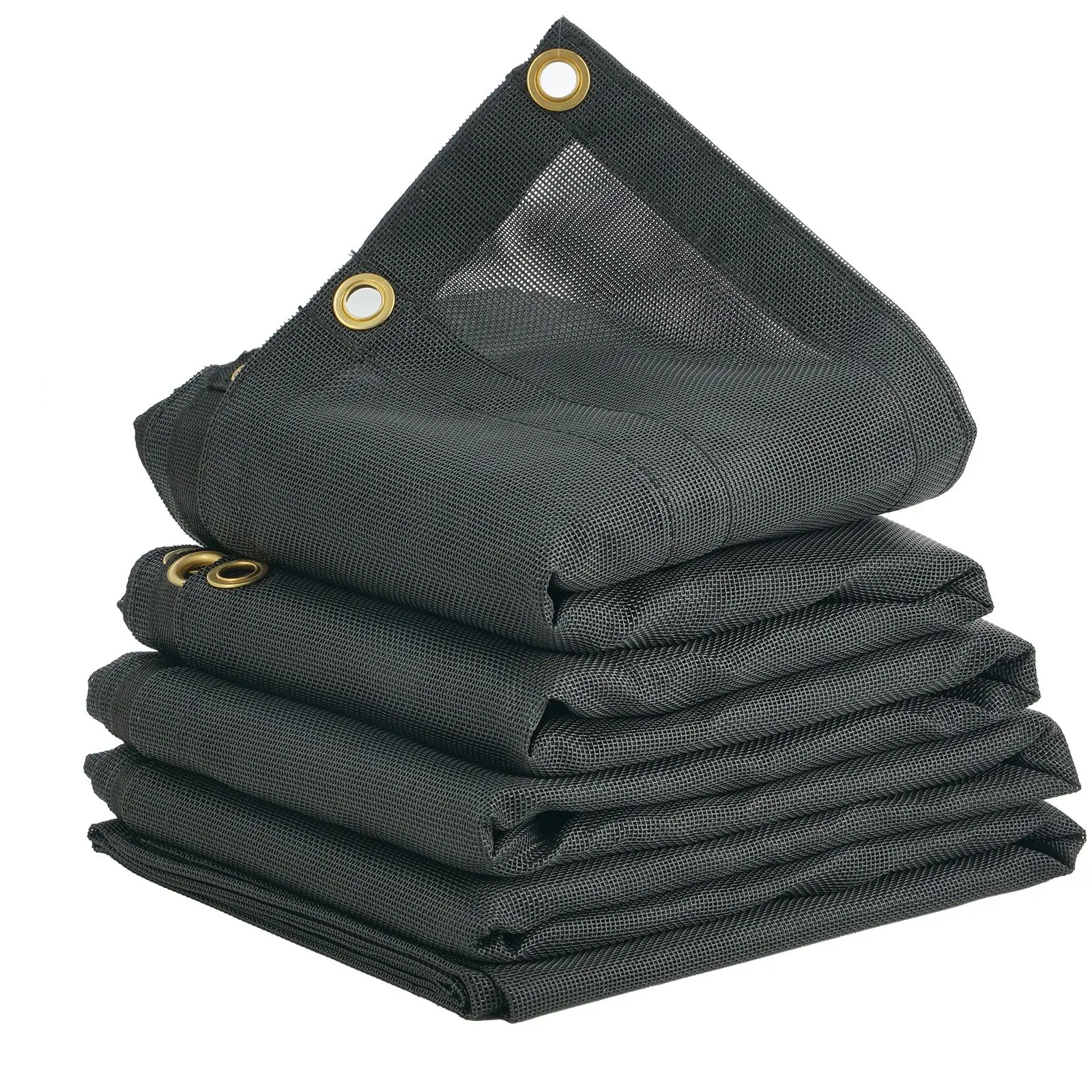 VEVOR Heavy Duty 7x22ft Mesh Dump Truck Tarp - 7 x 22 ft Black PVC Coated Cover with 5.5" 18oz Double Pockets, Brass Grommets, Reinforced Double Needle Stitch Webbing for Manual/Electric Dump Truck Systems