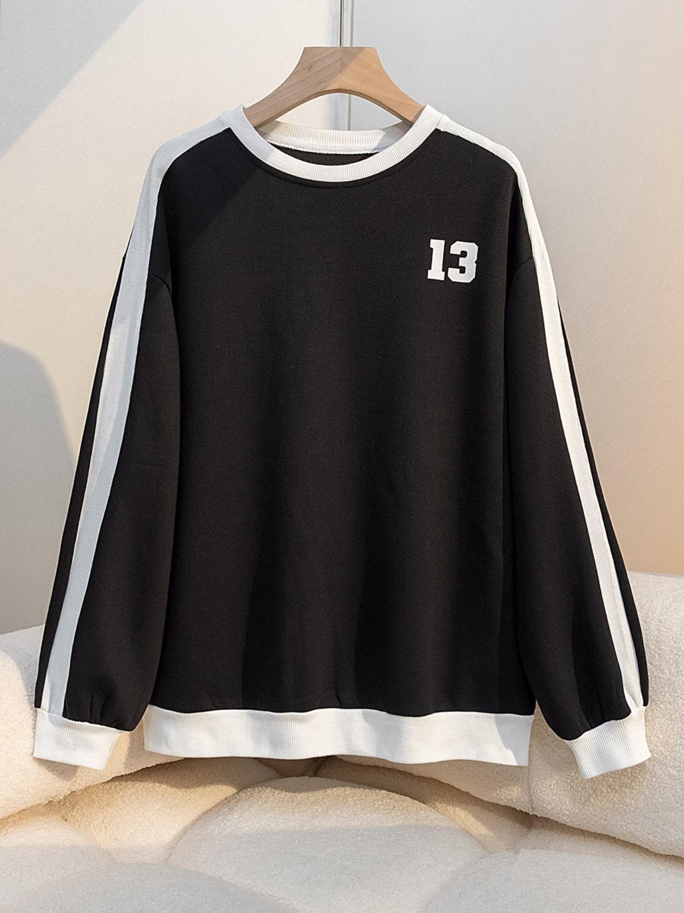 Women's Figure Print Crew Neck Loose Knit Sweatshirt, Casual Style Long Sleeve Pullover for Spring & Fall, Women's Fashion Daily Wear Top, Womenswear