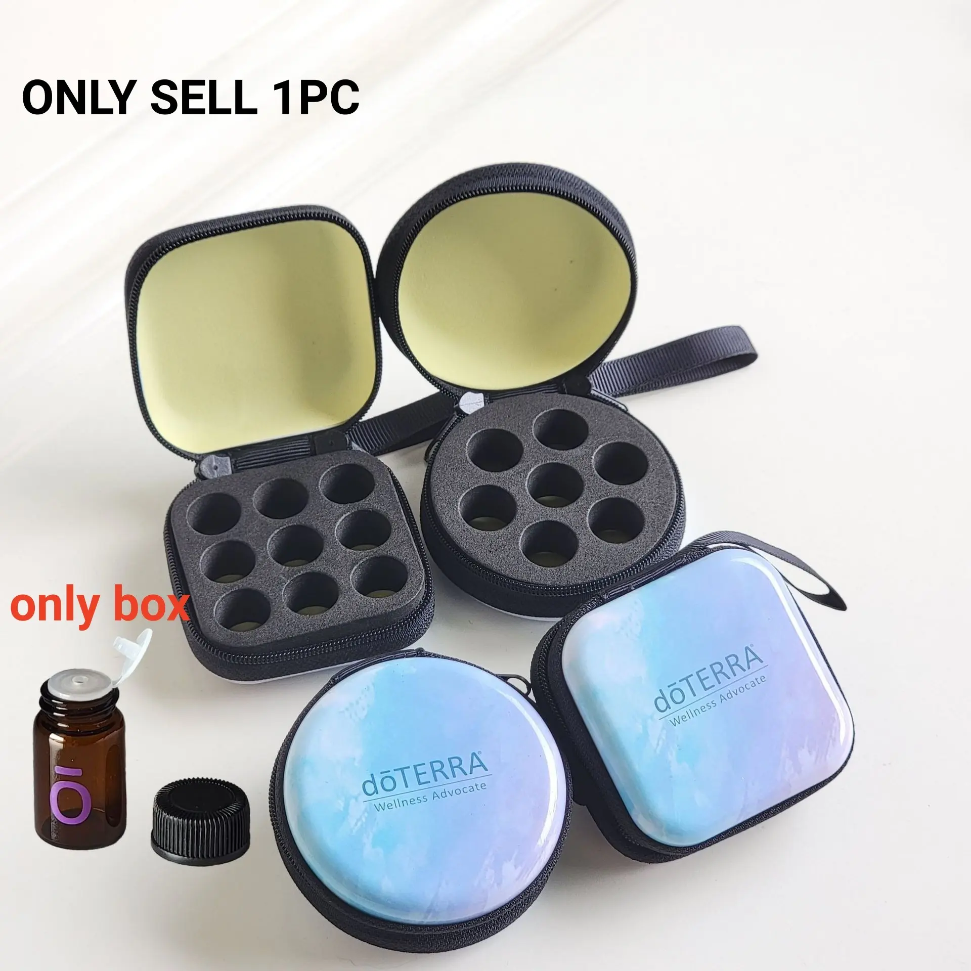 Essential oil storage bag, 9/7 compartments, portable hard shell EVA shockproof essential oil packaging box, Organiser, travel carrying 5ml/10ml essential oil storage bag