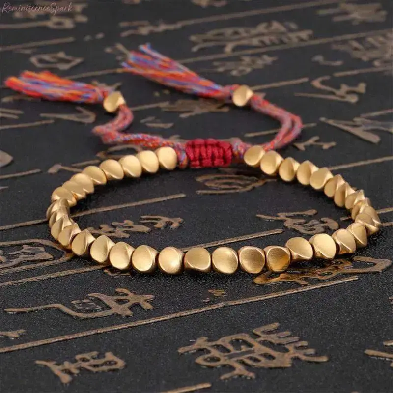 Unisex Handwoven Beaded Luck Charm Bracelets - 1pc/2pc Optional, Tibetan Buddhist Braided Thread Rope, 16-26cm Adjustable, Handmade Mantra Spiritual Jewelry for Daily Wear & Family Friend Gifts