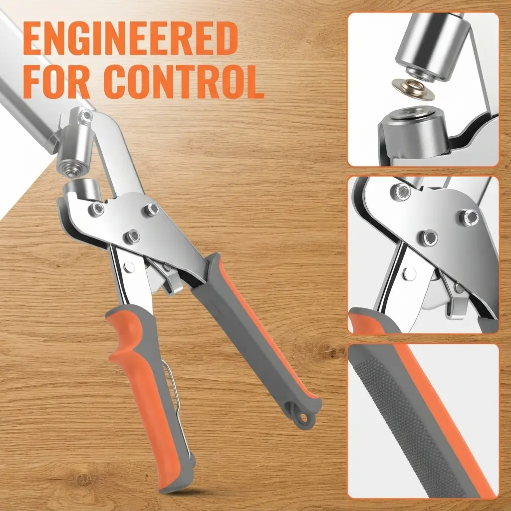 Professional Multi-Functional Grommet Handheld Pliers Kit, 3/8 Inch Heavy-Duty Portable Eyelet Setter Tool, Creates Round Holes for Leather, Belts, Tarps & Fabric # DIYTools # SummerVibes