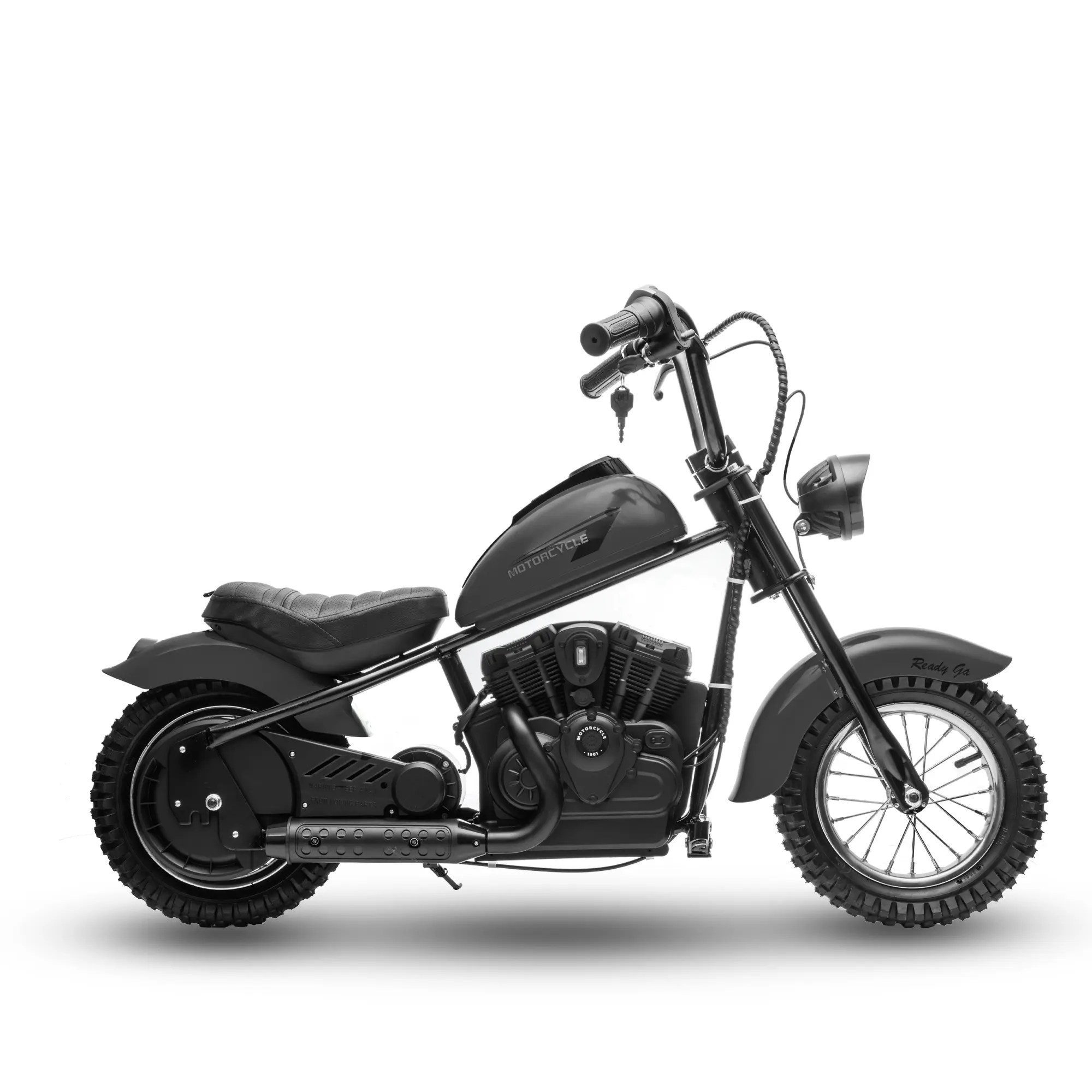24V Steel Electric Dirt Bike - 300W Motor, Air-Filled Tires, Handbrake, Key Start, 10 mi Range, 40% Higher Torque for Big Boys & Girls