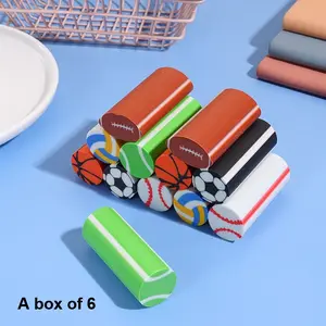 6pcs Football eraser environmental protection Qiekele rubber gift stationery