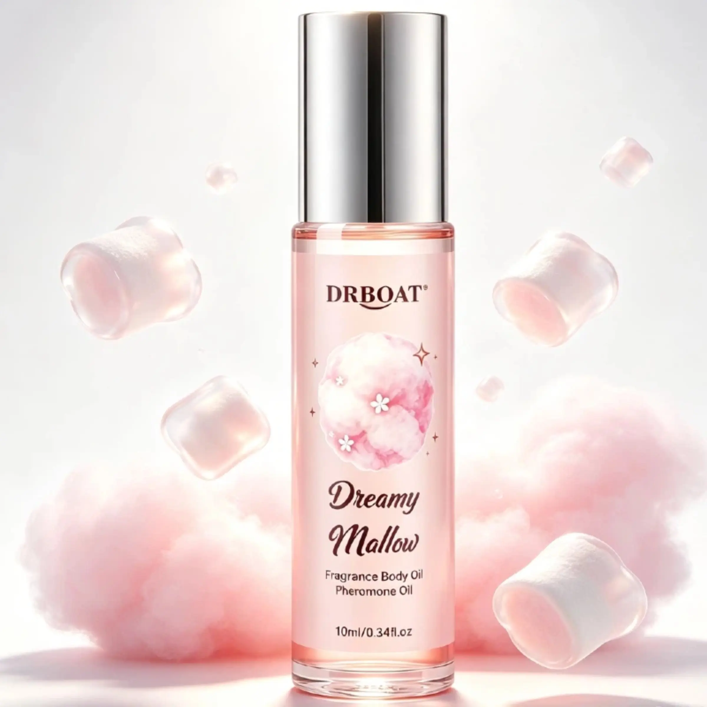 Marshmallow Pheromone Oil - Rich 10ml Roll-On Perfume Oil,Dulcet Lactonic Decadent Eau De Toilette,Sweet Candy Fragrance Body Oil, For Daily Use, Convenient for Travel.