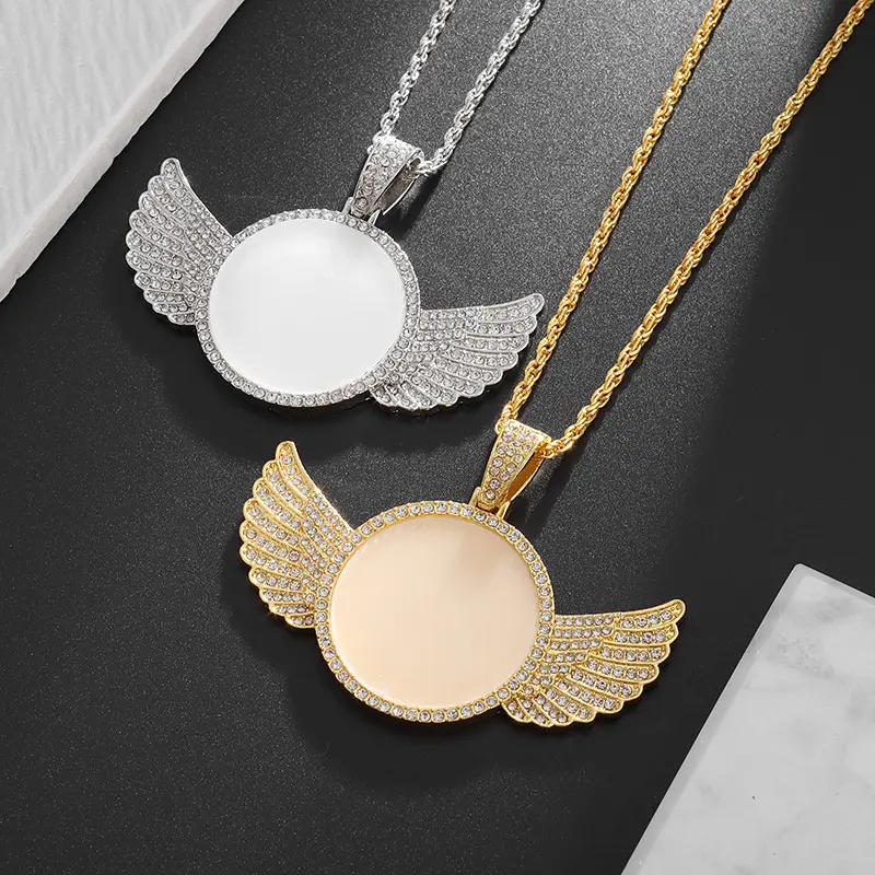 Women's Angel Wing Pendant Necklace with Rhinestone Round Frame, Minimalist Alloy Chain, Fashionable Jewelry for Parties and Everyday Wear, Jewelry For Women, Includes Pendant, Short Length, Stainless Steel, Accessories, Female