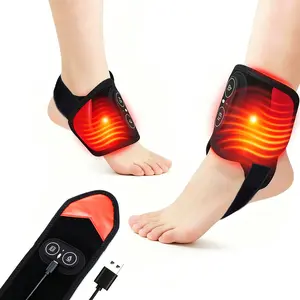 Red Light Therapy Wrap, 48 LEDs 660nm Red & 850nm Infrared Light Brace, 3 Levels Adjustable Heat & Vibration Massage pad, Wireless Light Therapy Band for Wrist, Ankle, Arm Daily Care