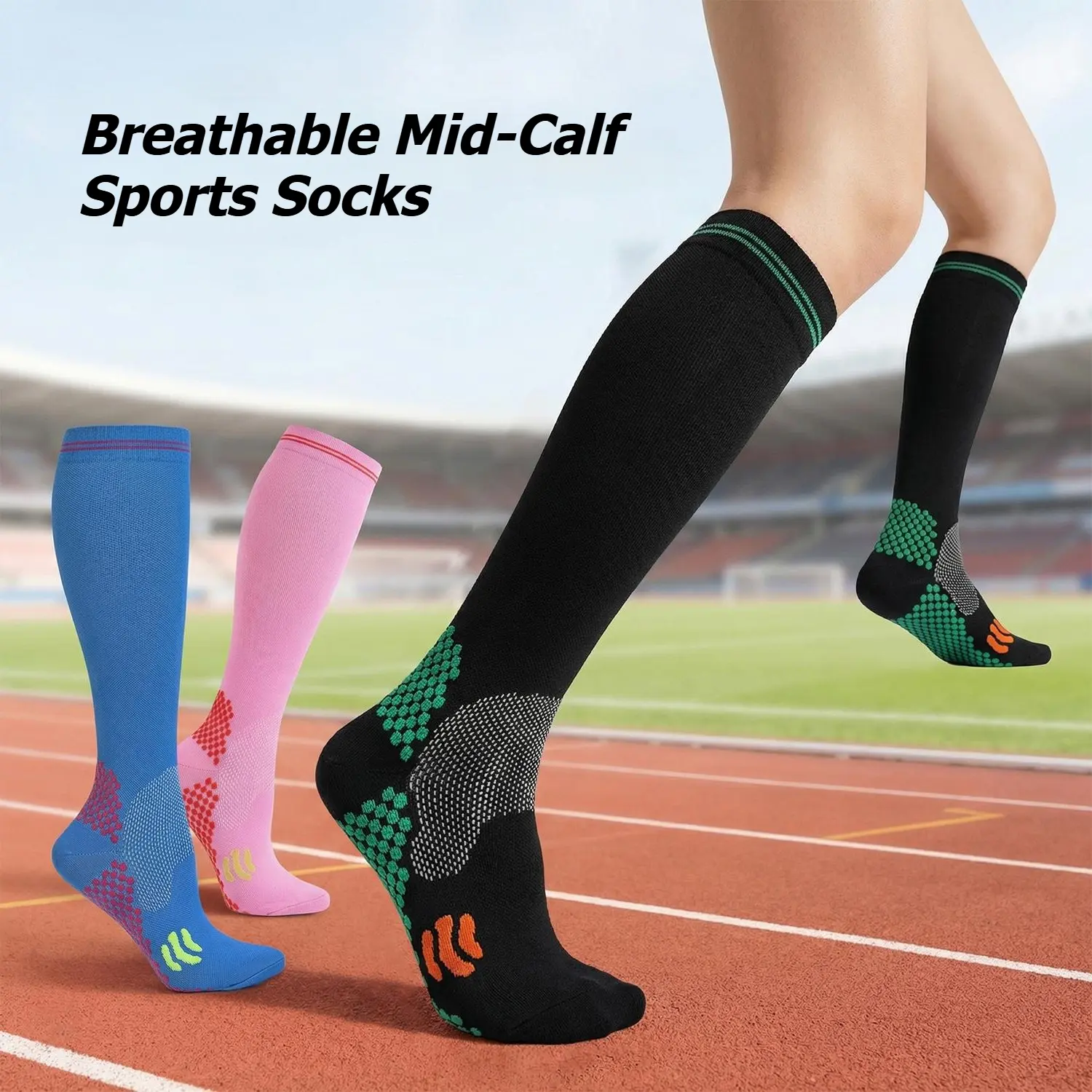 Wide Calf Knee High Compression Socks 23-32mmHg for Women & Men, Firm Support for Edema Relief, Nurses & Flight Travel. active lifestyle anti-slip daily comfort